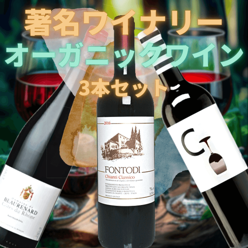 著名ワイナリーのオーガニック3本セット